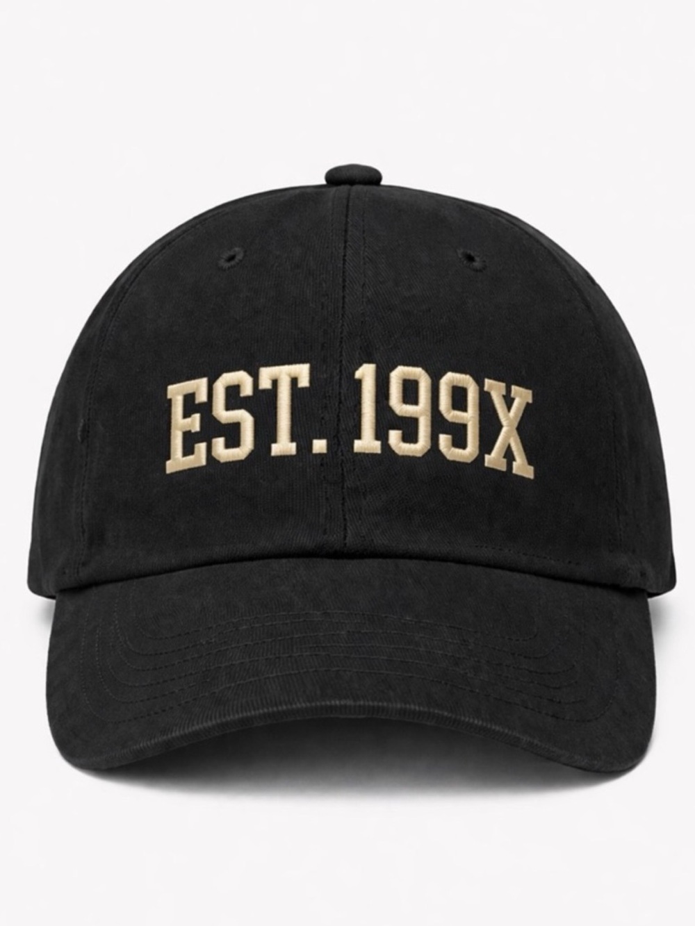 🖤 EST 199X Black Dad Hat Vintage Aesthetic Minimal Embroidered Adjustable Cap!
